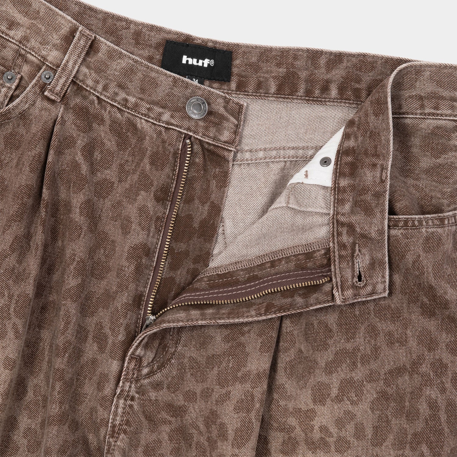 HUF (ハフ) Worldwide JP /PANTS（パンツ）/ LEOPARD WIDE DENIM PANT商品 / BROWN