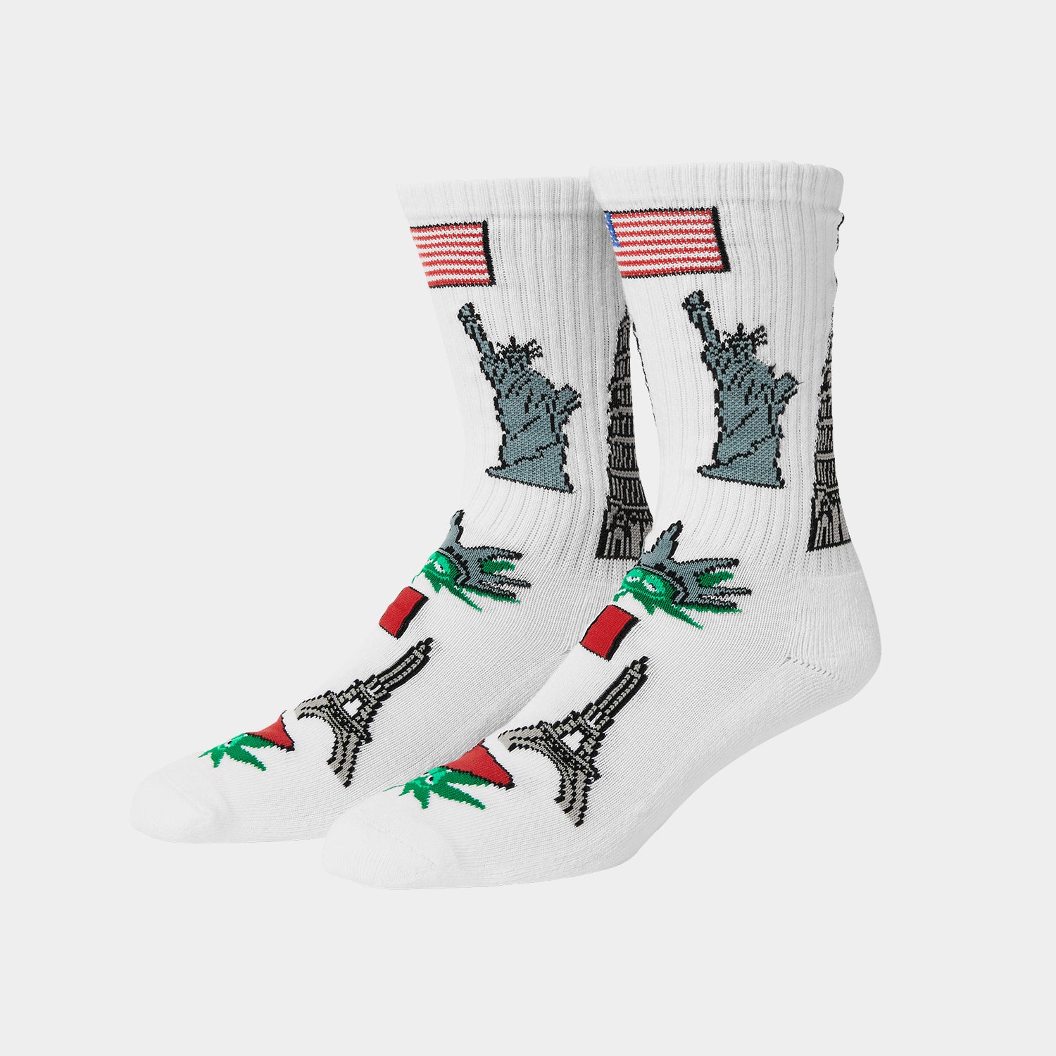 HUF (ハフ) Worldwide JP /SOCKS（ソックス）/ GREEN BUDDY TOURIST SOCKS商品 / WHITE