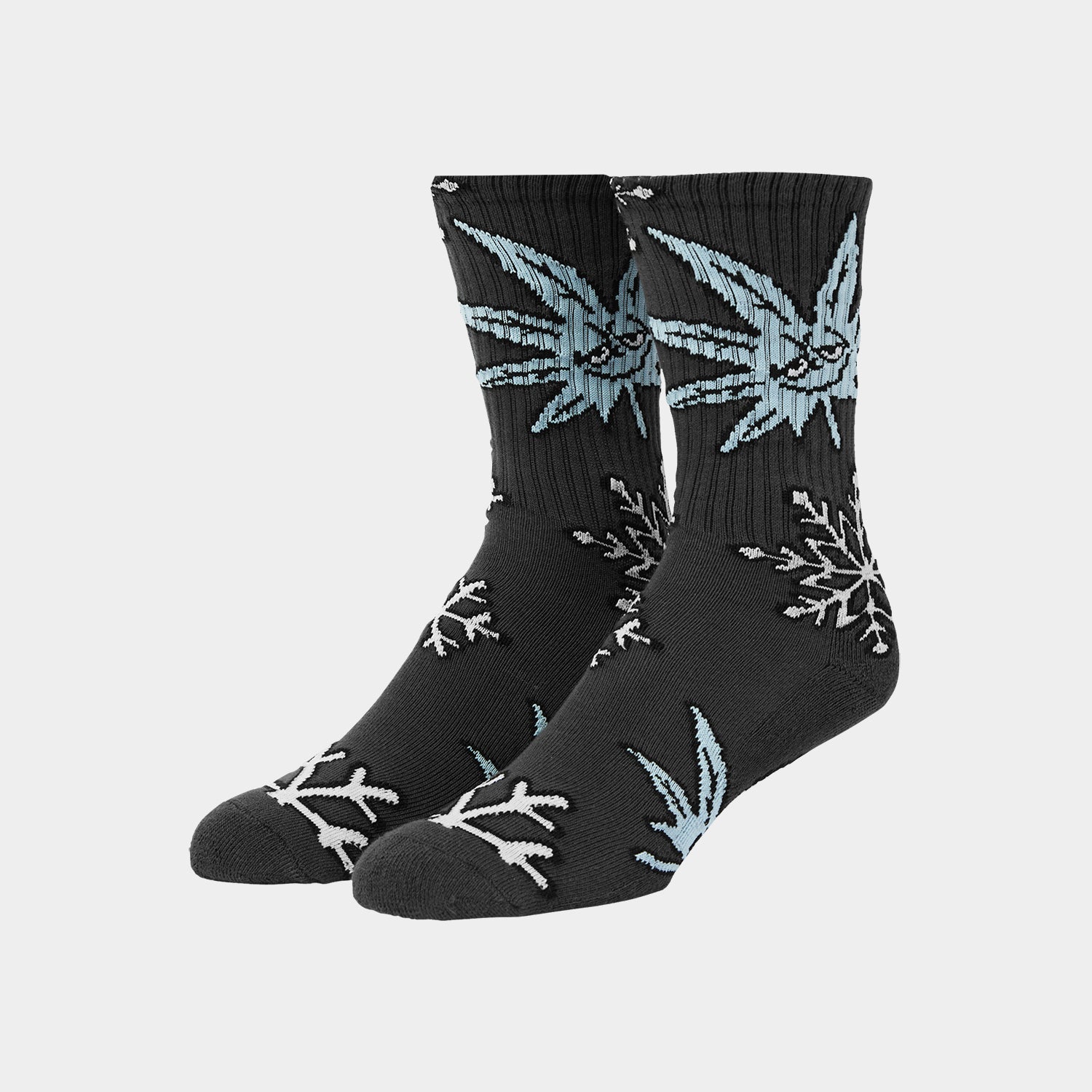 HUF (ハフ) Worldwide JP /SOCKS（ソックス）/ GREEN BUDDY SNOWFLAKES SOCKS商品 / BLACK