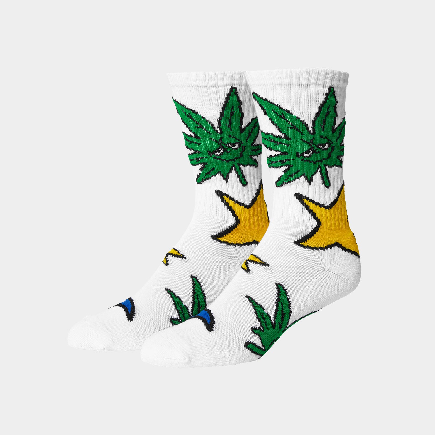 HUF (ハフ) Worldwide JP /SOCKS（ソックス）/ GREEN BUDDY STAR SIGN SOCKS商品 / WHITE