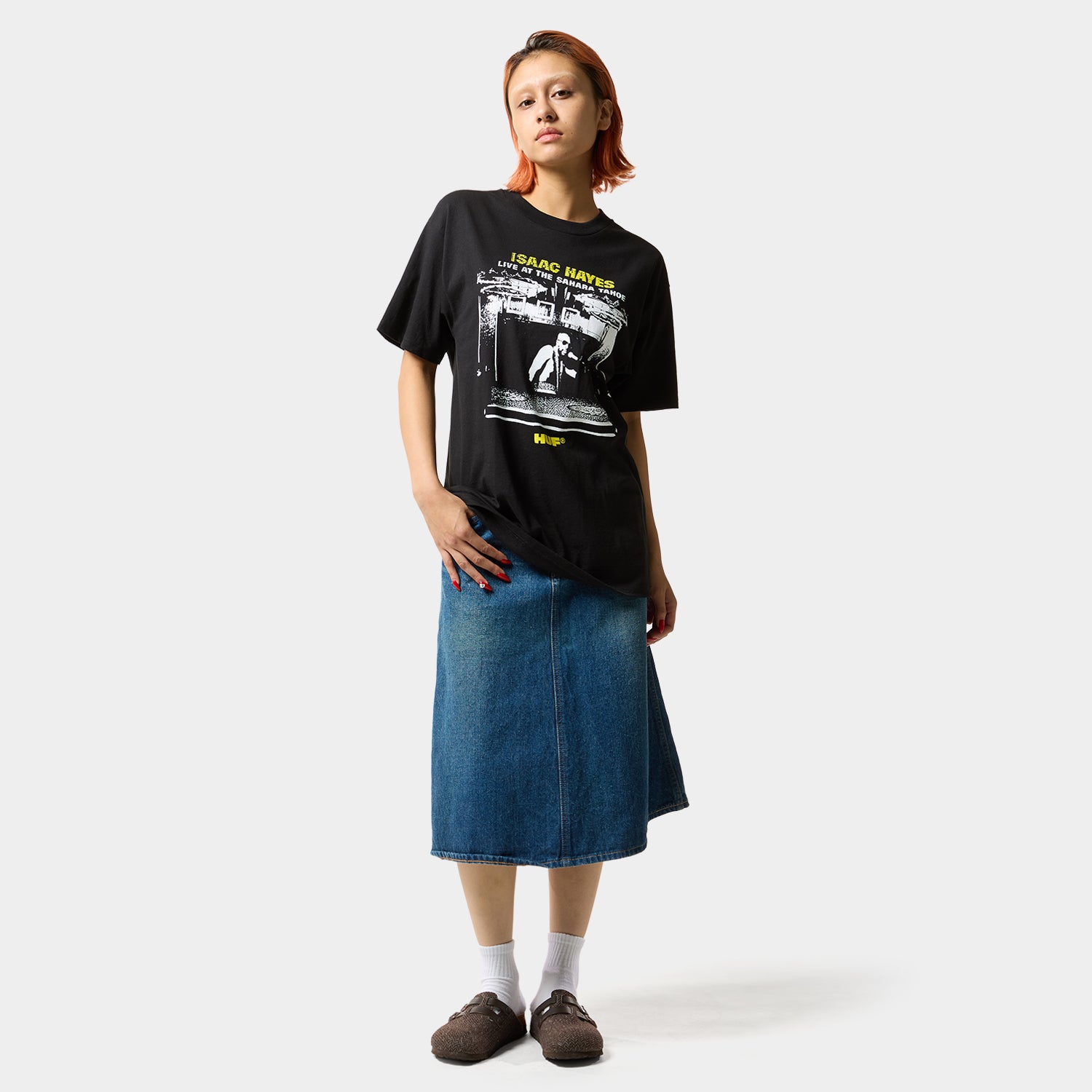 HUF (ハフ) Worldwide JP /T-SHIRTS（Tシャツ）/ HUF X ISAAC HAYES TAHOE HEAVYWEIGHT TEE商品 / BLACK