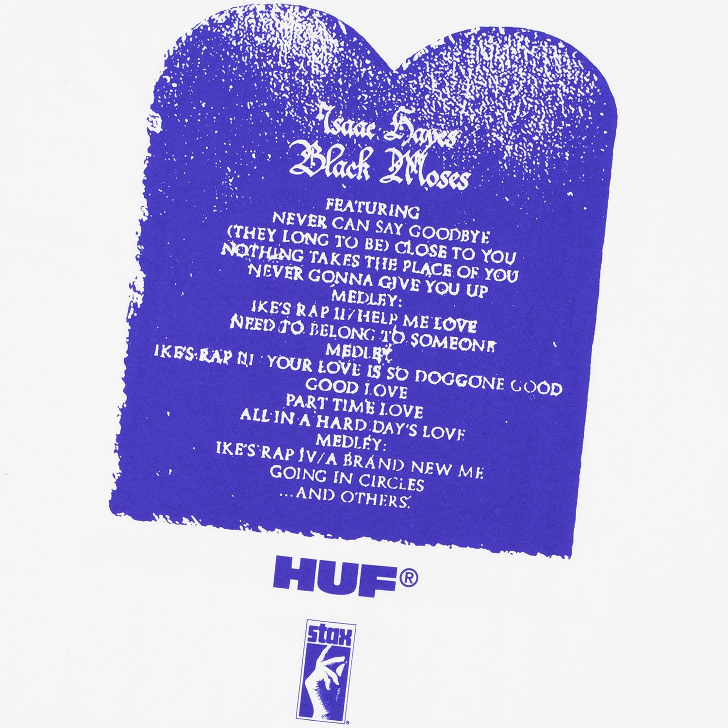 HUF (ハフ) Worldwide JP /T-SHIRTS（Tシャツ）/ HUF X ISAAC HAYES BLACK MOSES HEAVYWEIGHT TEE商品 / WHITE