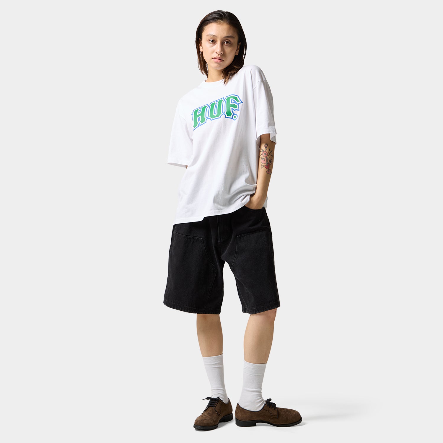 HUF (ハフ) Worldwide JP /T-SHIRTS（Tシャツ）/ CLASSIC ARCH TEE商品 / ASH GREY