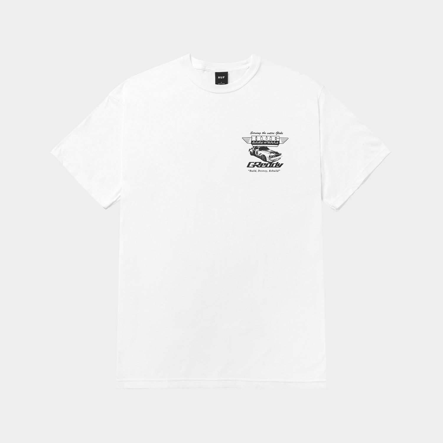HUF (ハフ) Worldwide JP /T-SHIRTS（Tシャツ）/ HUF X GREDDY BODY WORKS TEE商品 / WHITE
