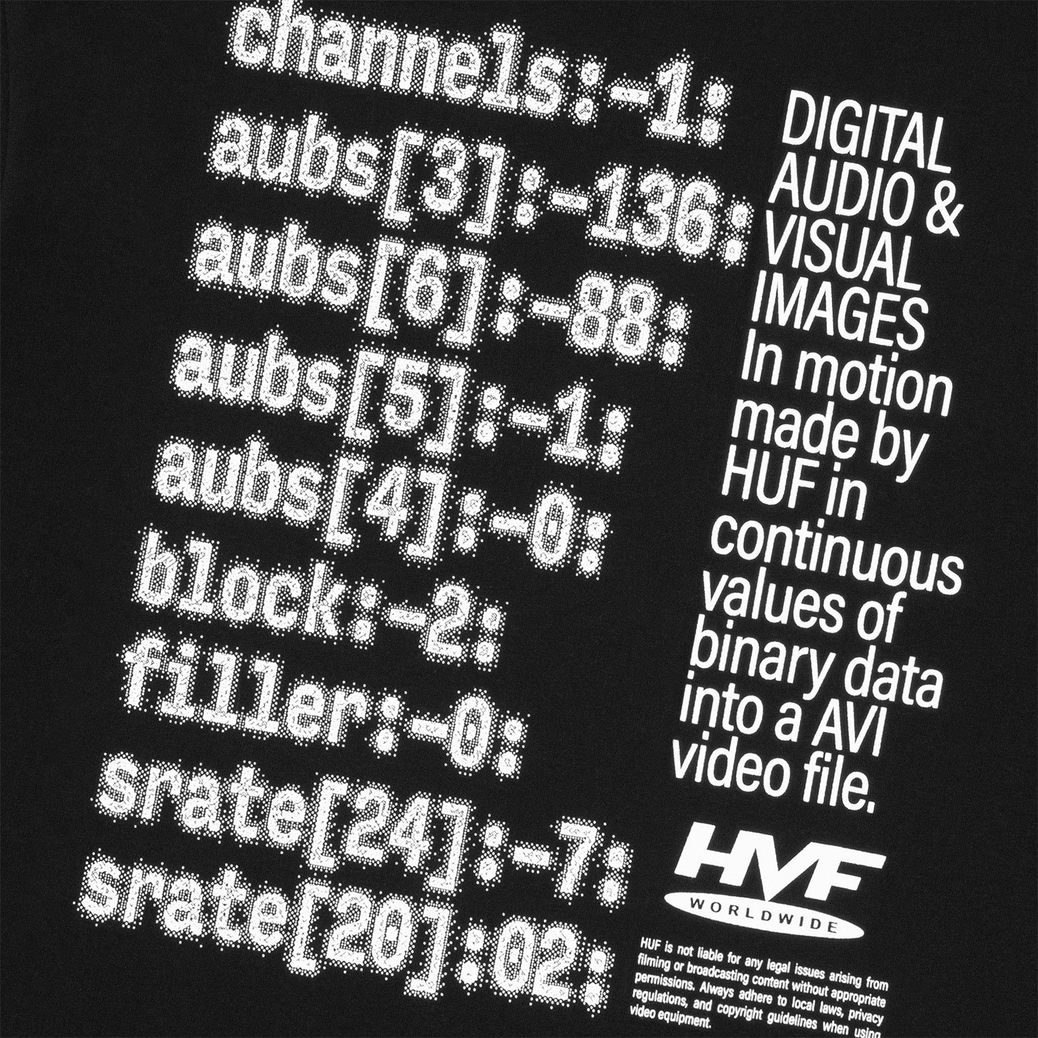 HUF (ハフ) Worldwide JP /T-SHIRTS（Tシャツ）/ H CAM TEE商品 / BLACK