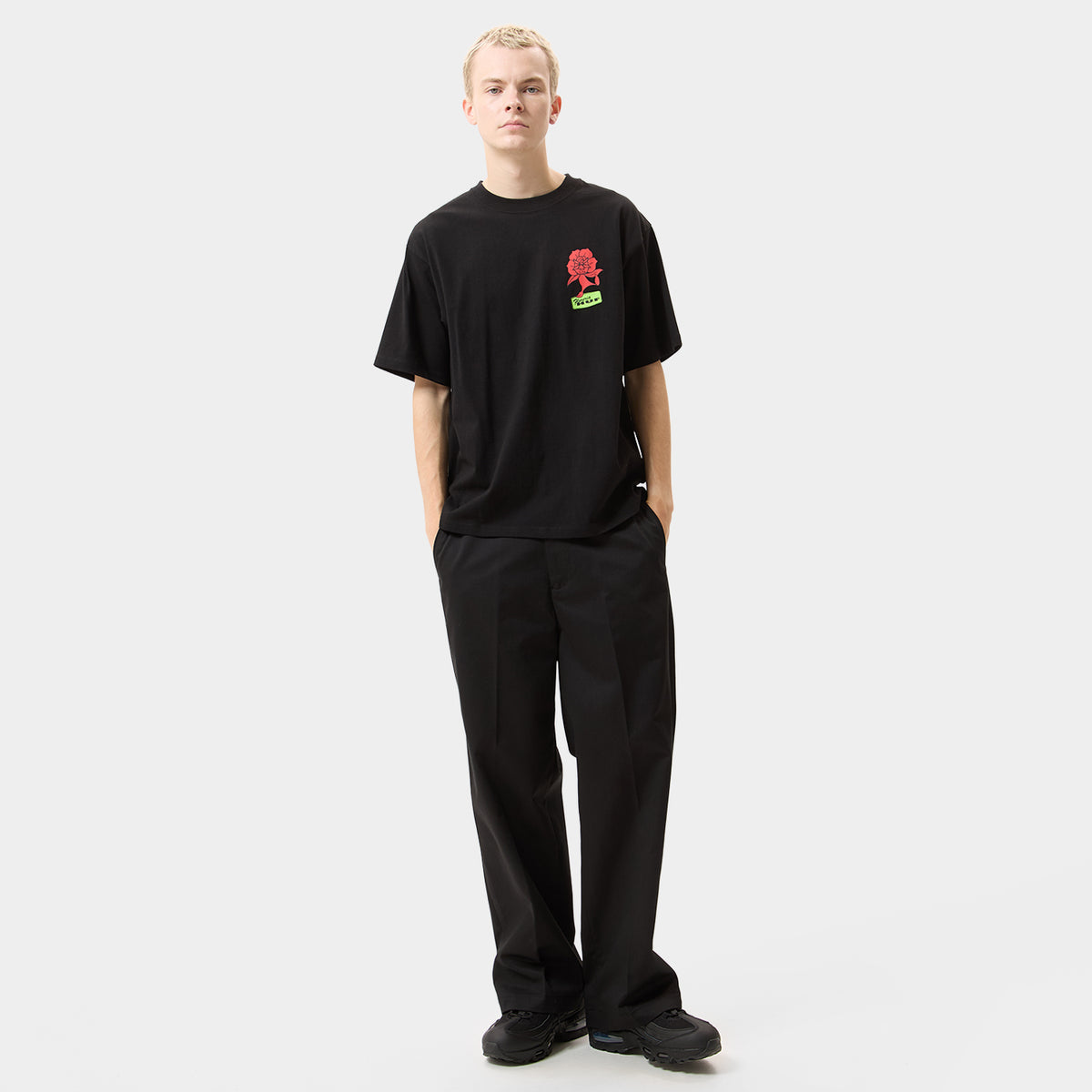 HUF (ハフ) Worldwide JP /T-SHIRTS（Tシャツ）/ FLOWER DISTRICT TEE商品 / BLACK