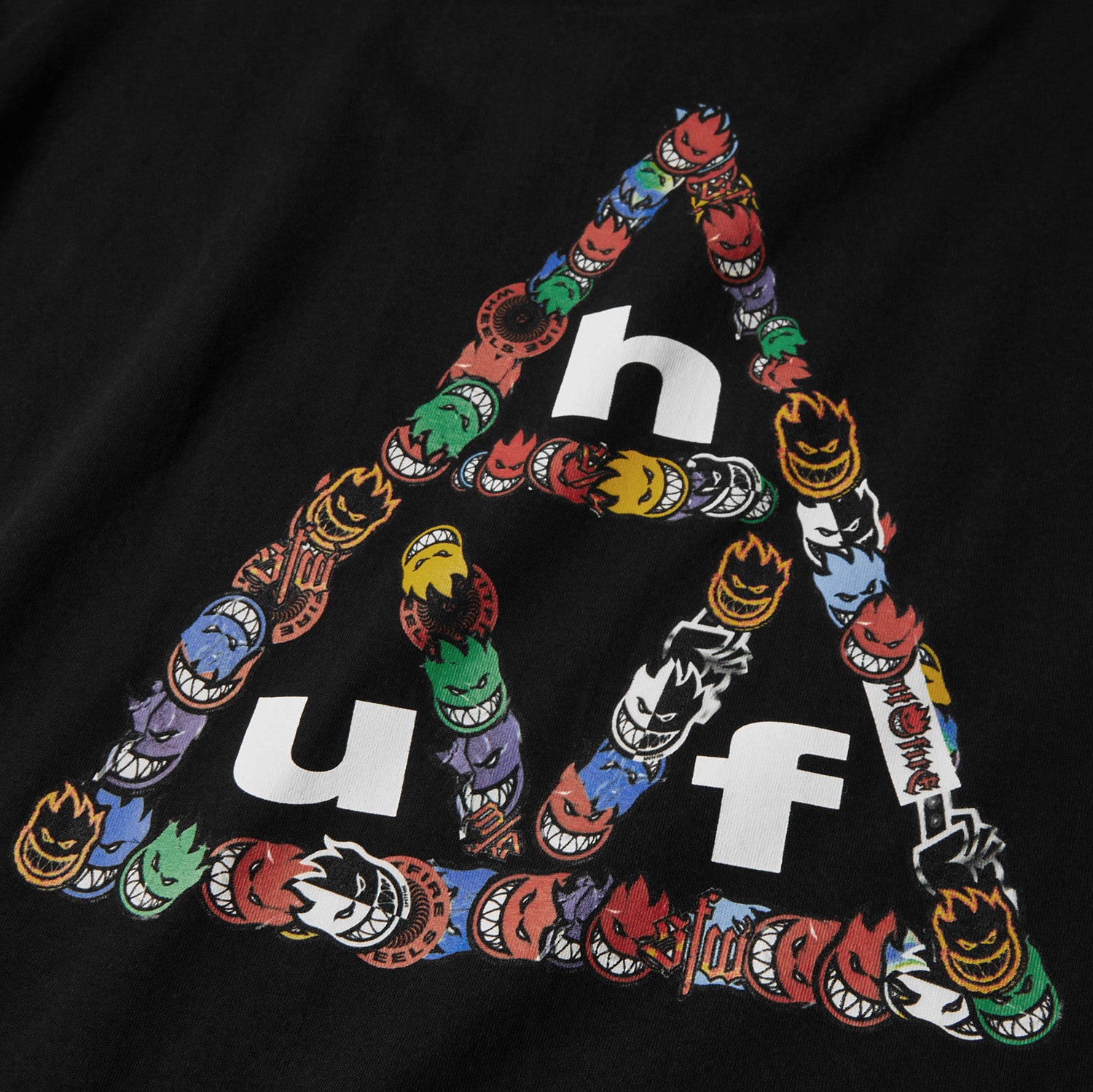 HUF (ハフ) Worldwide JP /T-SHIRTS（Tシャツ）/ huf X SPITFIRE STICKER TT TEE商品 / BLACK