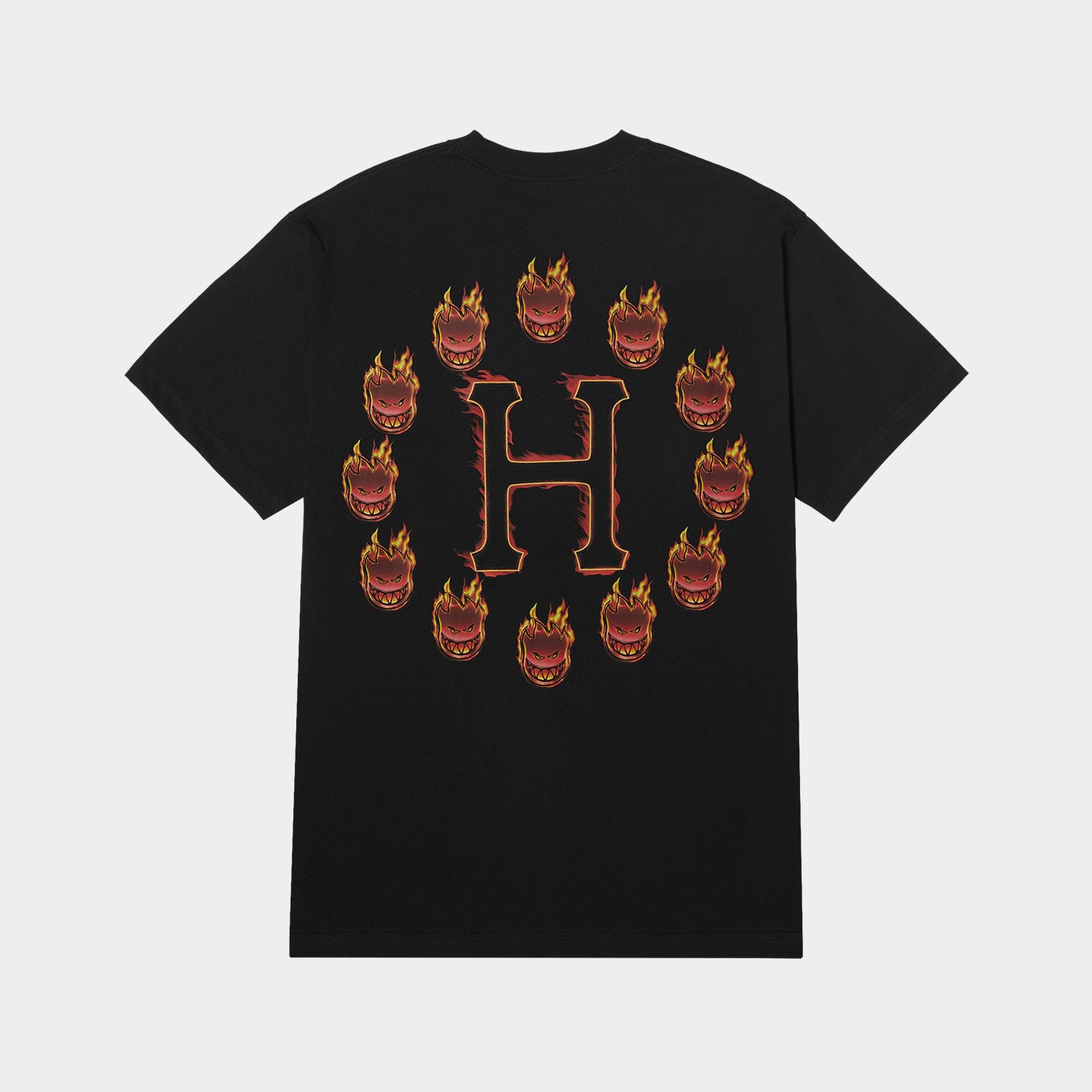 HUF (ハフ) Worldwide JP /T-SHIRTS（Tシャツ）/ huf X SPITFIRE FLAME GALAXIES TEE商品 / BLACK