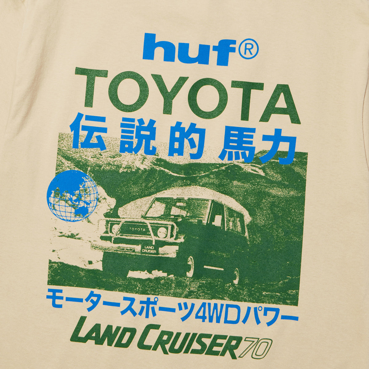 HUF (ハフ) Worldwide JP /T-SHIRTS（Tシャツ）/ huf® X TOYOTA LAND CRUISER 70 TEE商品 / SAND
