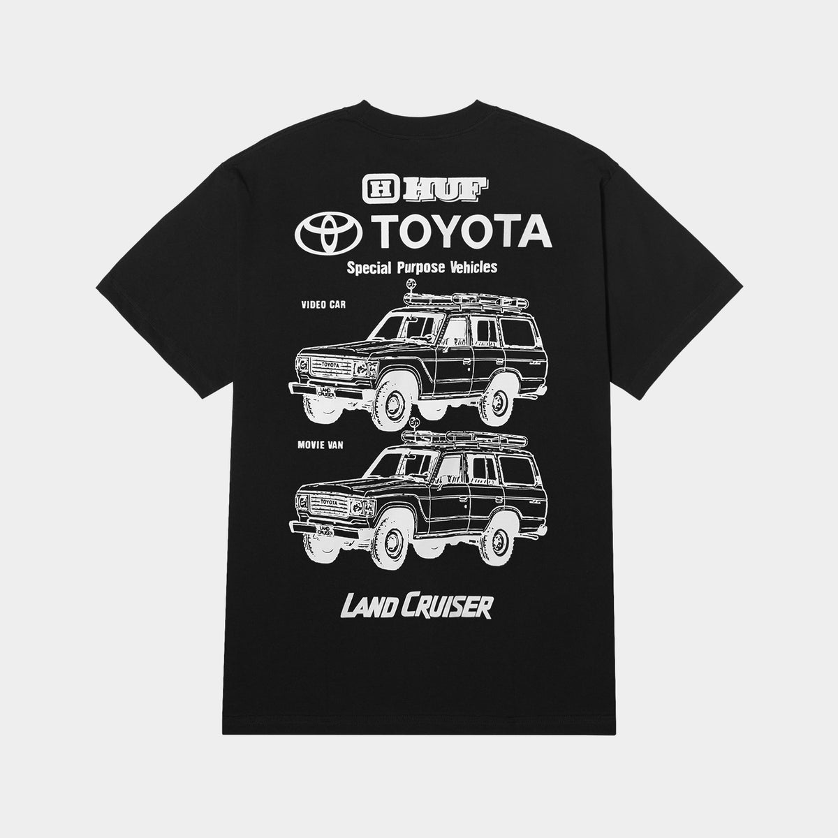 HUF (ハフ) Worldwide JP /T-SHIRTS（Tシャツ）/ huf® X TOYOTA LAND CRUISER SPECIAL TEE商品 / BLACK