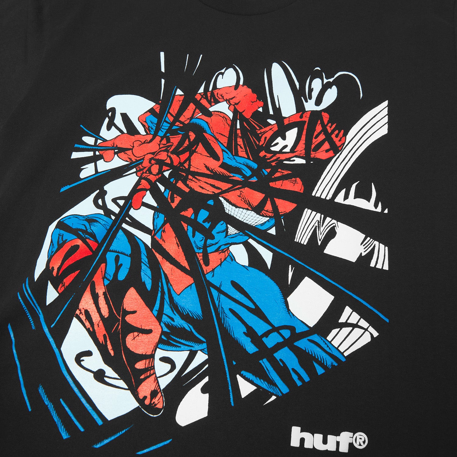 HUF (ハフ) Worldwide JP /T-SHIRTS（Tシャツ）/ HUF X MARVEL SPIDER-MAN ENTANGLED WASHED TEE商品 / WASHED BLACK