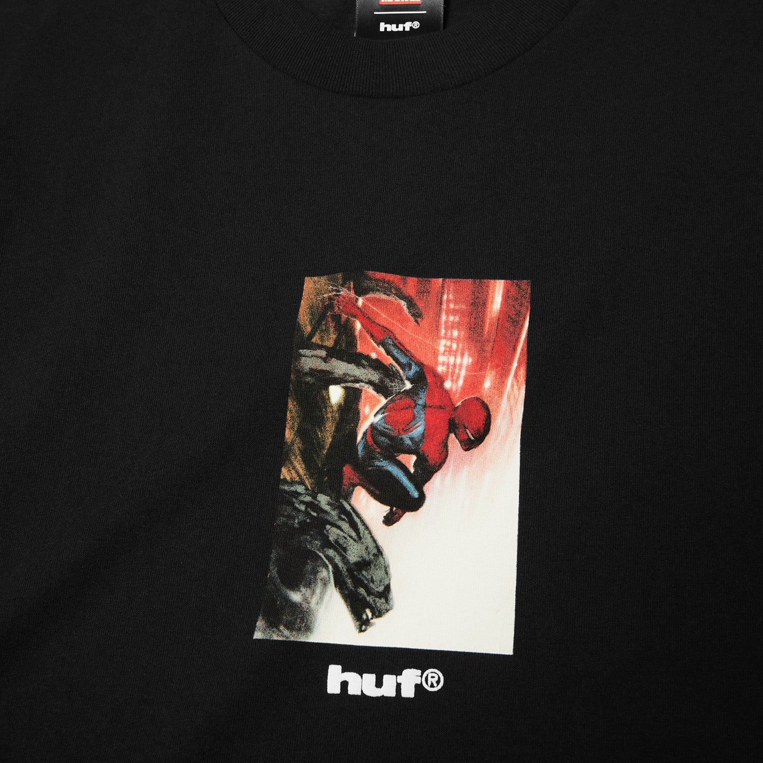 HUF (ハフ) Worldwide JP /T-SHIRTS（Tシャツ）/ HUF X MARVEL SPIDER-MAN LOOKOUT TEE商品 / BLACK