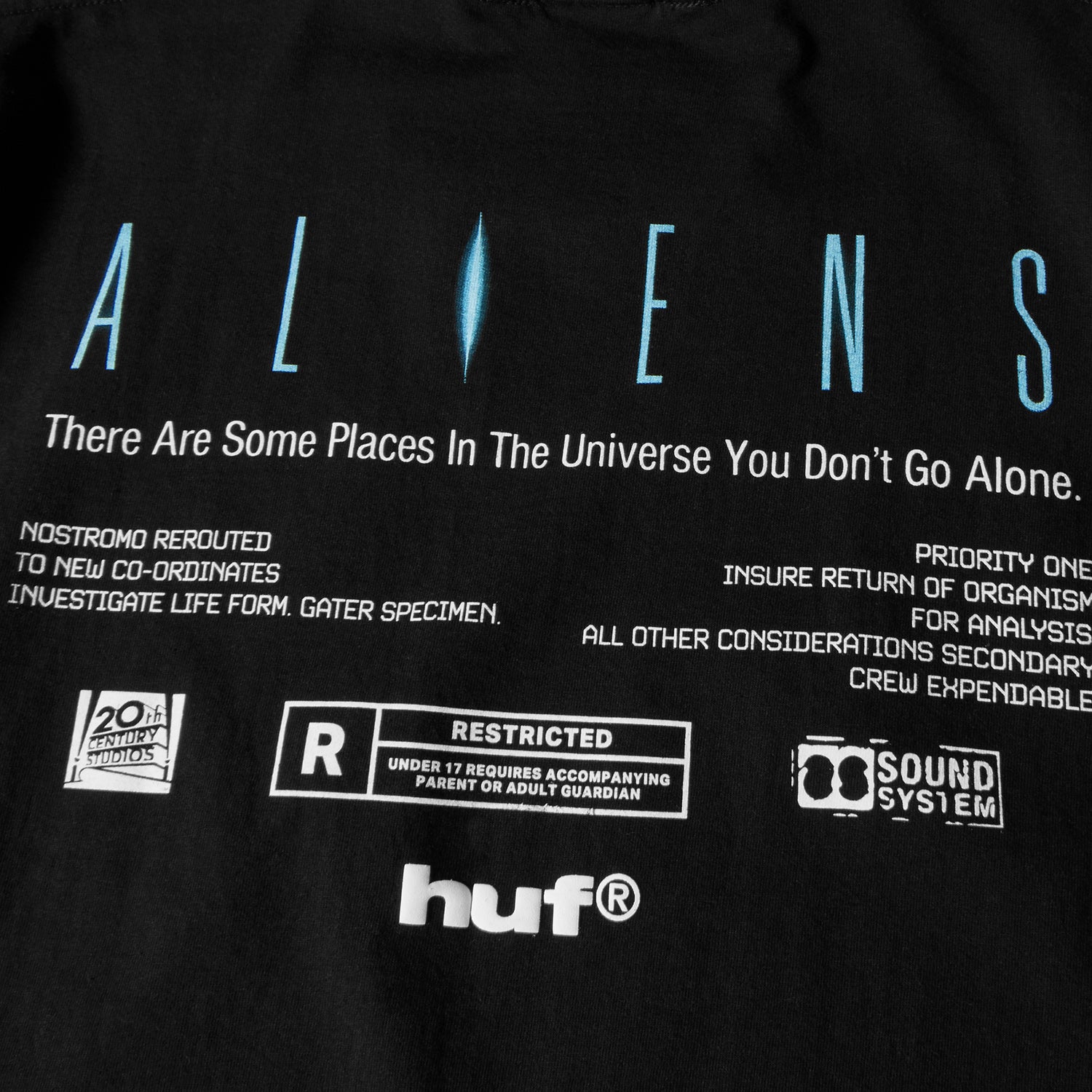 HUF (ハフ) Worldwide JP /T-SHIRTS（Tシャツ）/ HUF X ALIENS XENOMORPH TEE商品 / BLACK