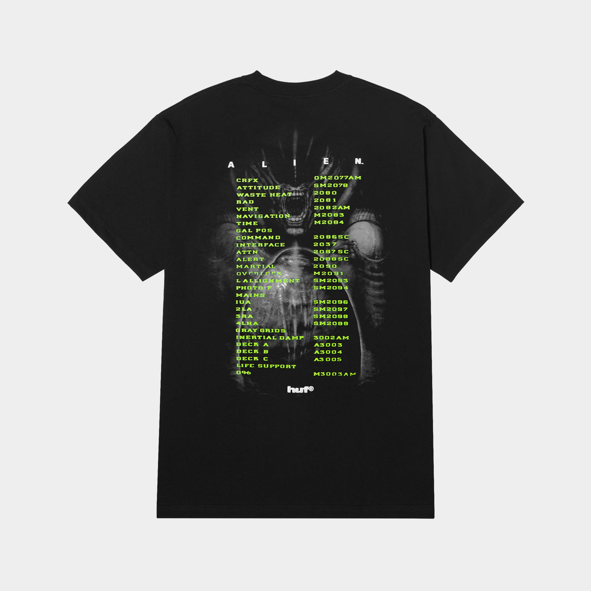 HUF (ハフ) Worldwide JP / T-SHIRTS（Tシャツ） / HUF X ALIENS MANIFEST TEE商品 / BLACK