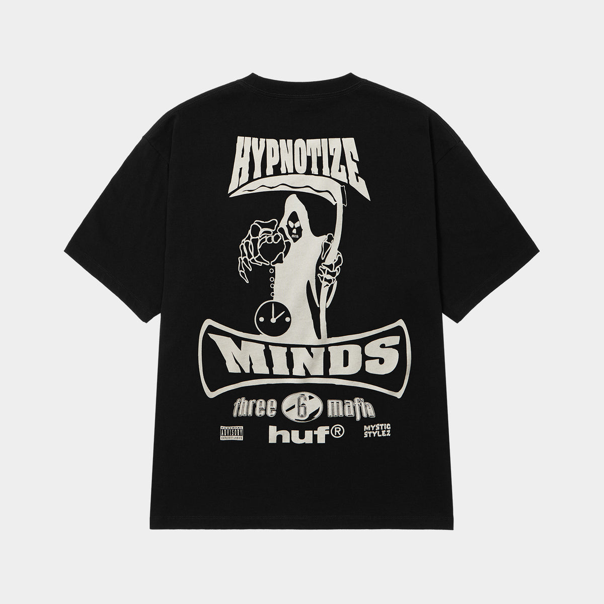 HUF (ハフ) Worldwide JP / T-SHIRTS（Tシャツ） / huf® X THREE 6 MAFIA MOST KNOWN UNKNOWN TEE商品 / WASHED BLACK