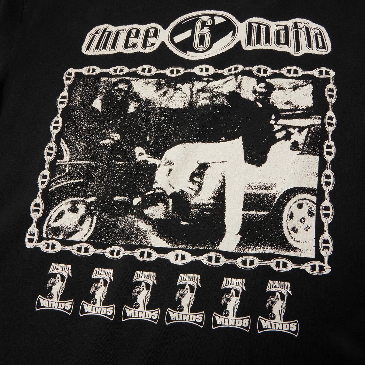 HUF (ハフ) Worldwide JP /T-SHIRTS（Tシャツ）/ huf® X THREE 6 MAFIA MOST KNOWN UNKNOWN TEE商品 / WASHED BLACK