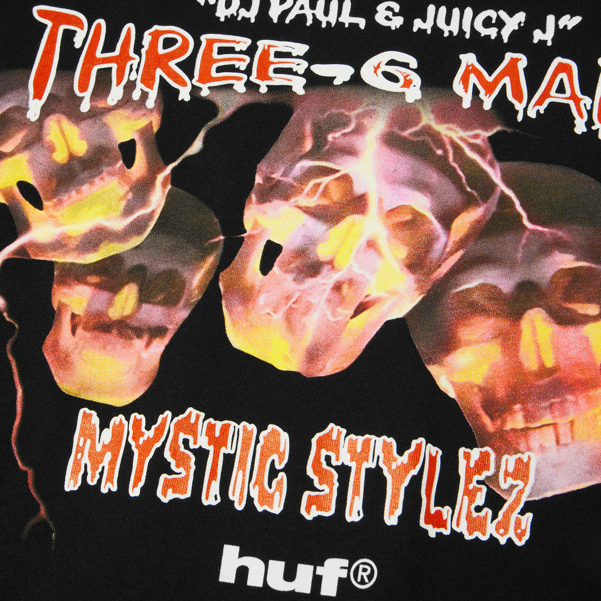 HUF (ハフ) Worldwide JP /T-SHIRTS（Tシャツ）/ huf® X THREE 6 MAFIA MYSTIC STYLES TEE商品 / BLACK