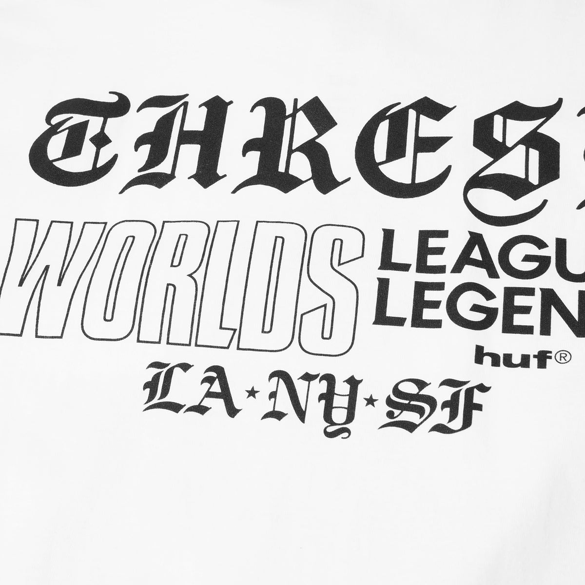 HUF (ハフ) Worldwide JP /T-SHIRTS（Tシャツ）/ huf® x Riot Games 2013 WORLDS THRESH SKIN TEE商品 / WHITE