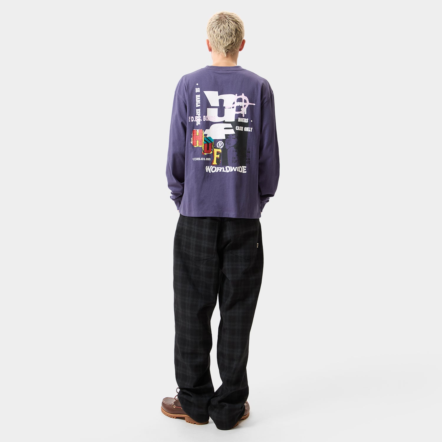 HUF (ハフ) Worldwide JP /T-SHIRTS（Tシャツ）/ CUT AND PASTE LS TEE商品 / NAVY