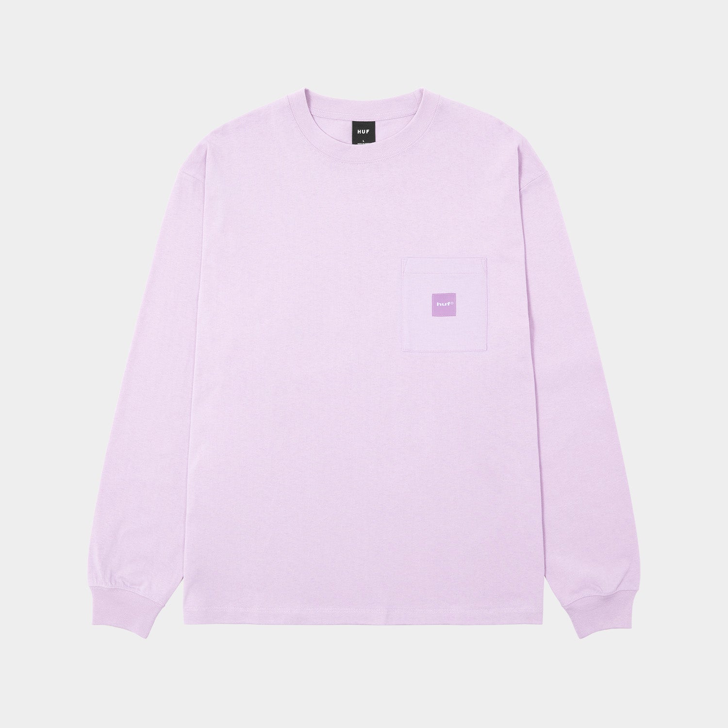 HUF (ハフ) Worldwide JP /T-SHIRTS（Tシャツ）/ BOX LOGO POCKET LS TEE商品 / LT LILAC