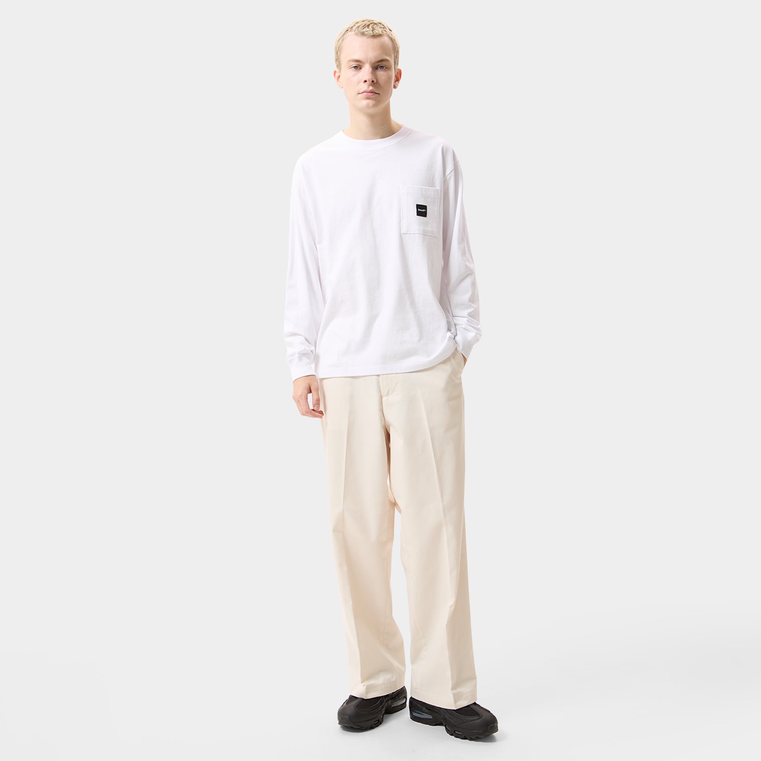 HUF (ハフ) Worldwide JP /T-SHIRTS（Tシャツ）/ BOX LOGO POCKET LS TEE商品 / LT LILAC