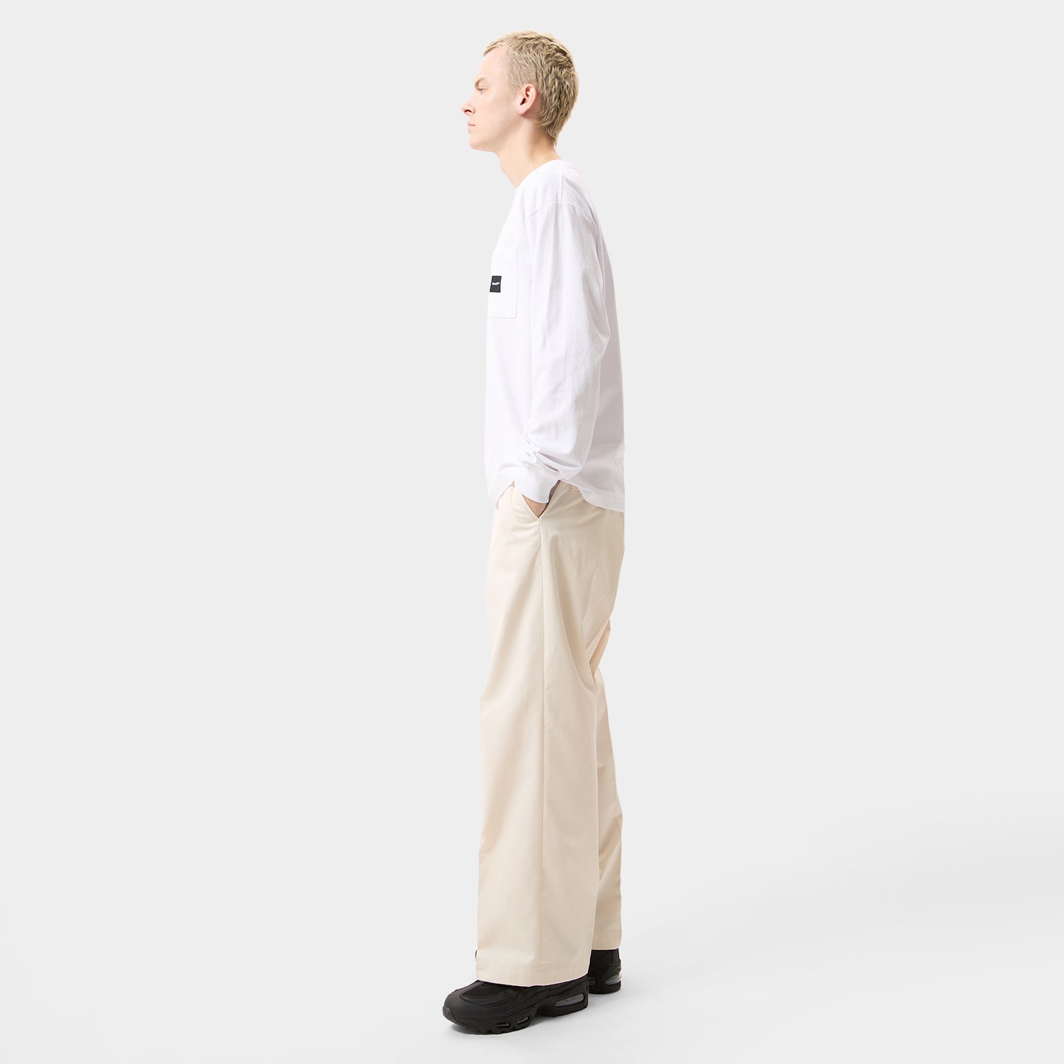 HUF (ハフ) Worldwide JP /T-SHIRTS（Tシャツ）/ BOX LOGO POCKET LS TEE商品 / LT LILAC