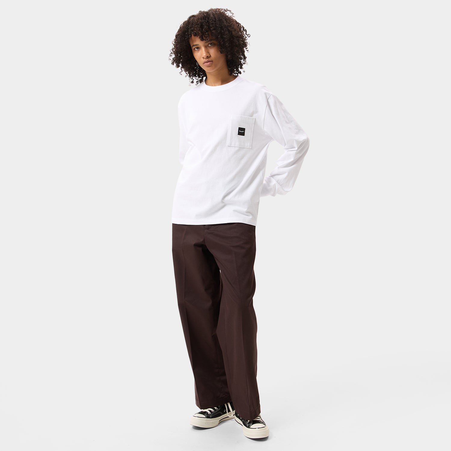HUF (ハフ) Worldwide JP /T-SHIRTS（Tシャツ）/ BOX LOGO POCKET LS TEE商品 / LT LILAC