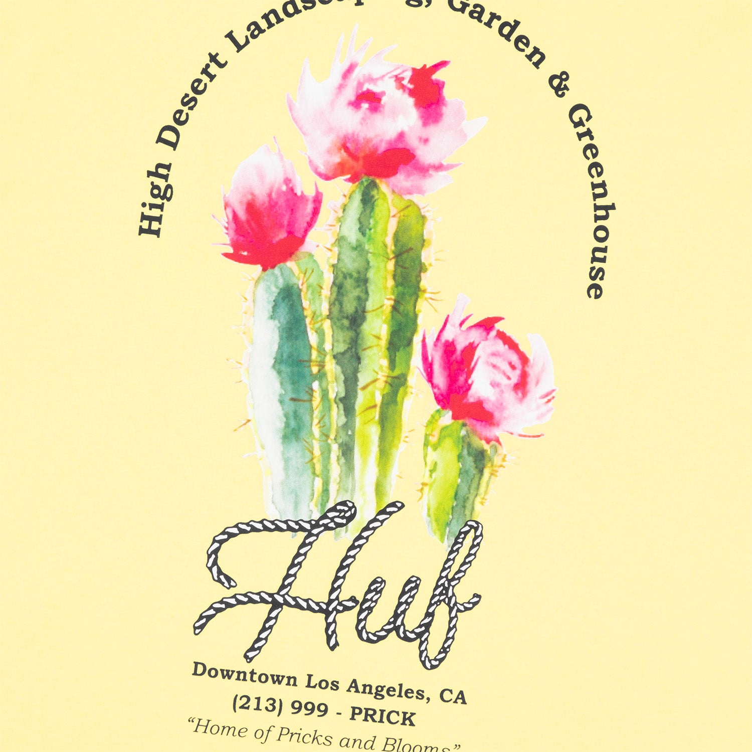 HUF (ハフ) Worldwide JP /T-SHIRTS（Tシャツ）/ DESERT ROSE TEE商品 / LT YELLOW