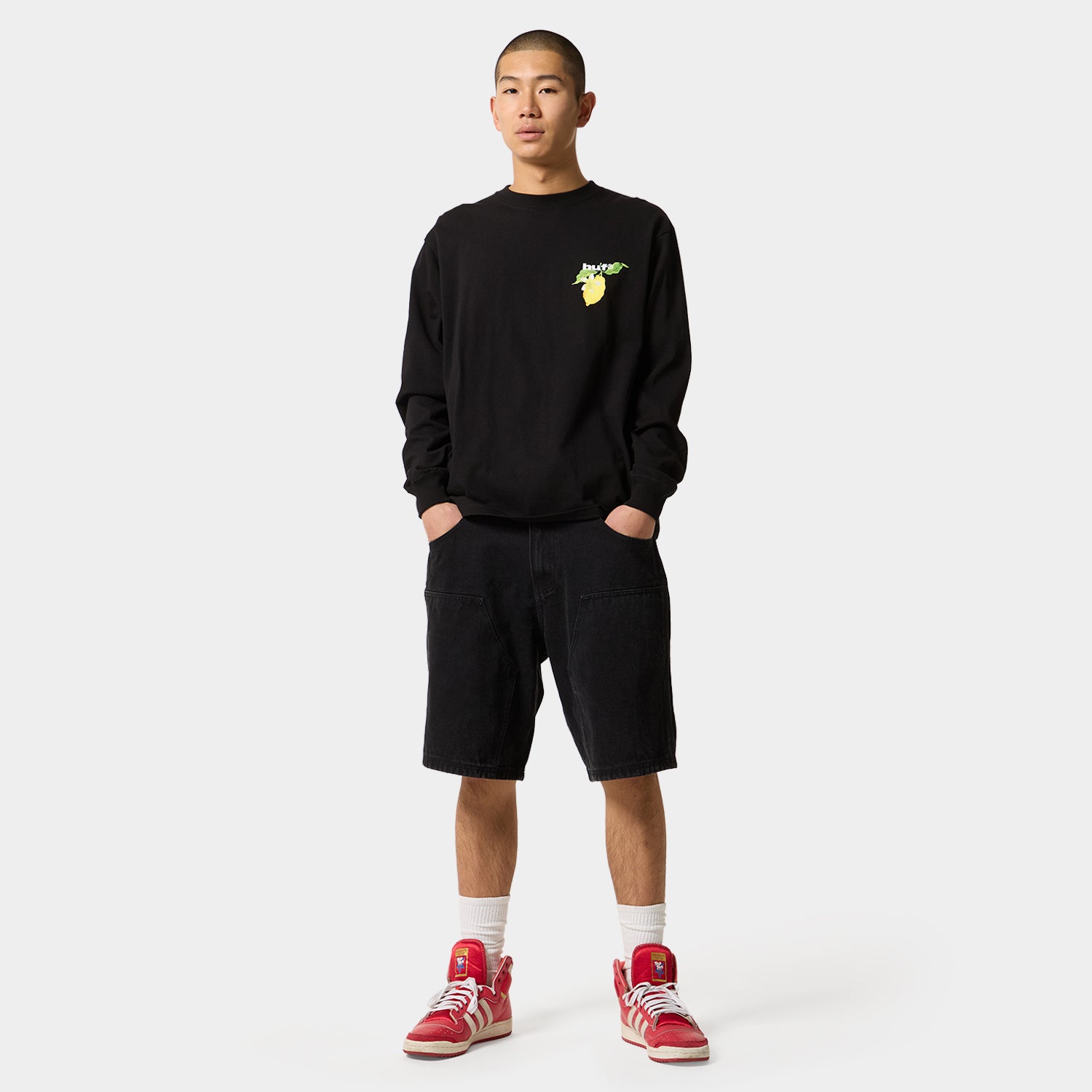 HUF (ハフ) Worldwide JP /T-SHIRTS（Tシャツ）/ SOUR LEMON LS TEE商品 / NAVY