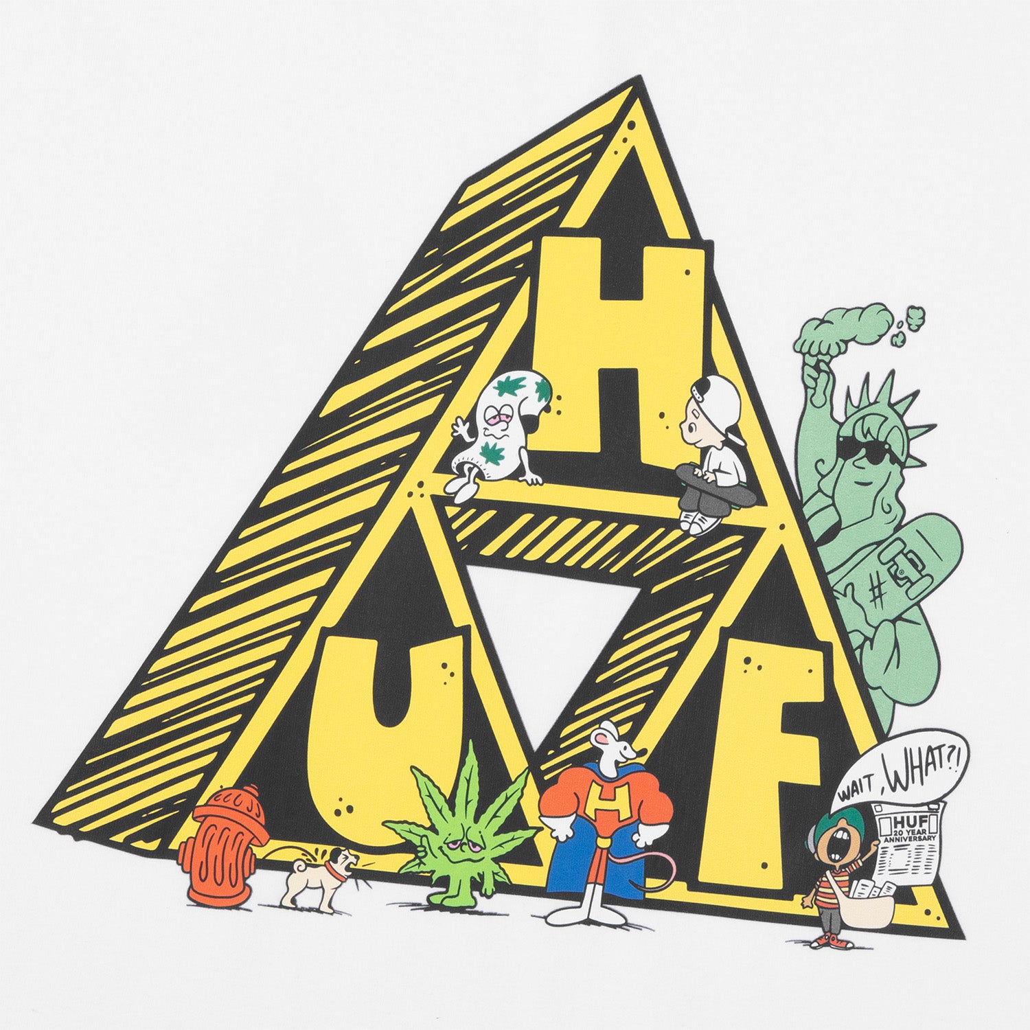 HUF (ハフ) Worldwide JP /T-SHIRTS（Tシャツ）/ 【オンラインストア限定】SATURDAY MORNING TT TEE商品 / WHITE