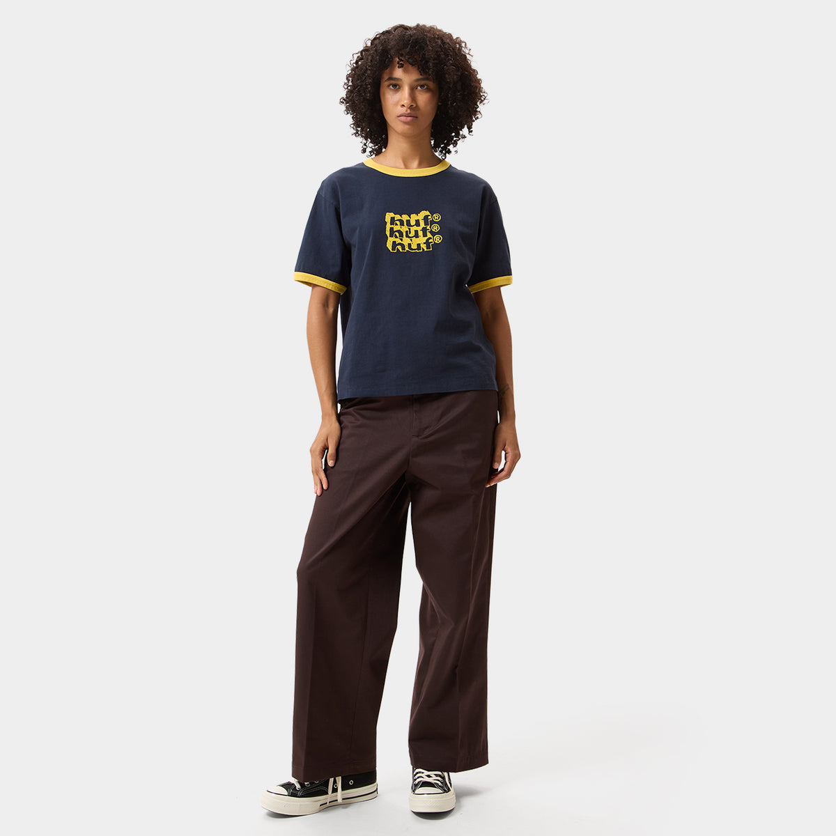 HUF (ハフ) Worldwide JP /T-SHIRTS（Tシャツ）/ HAND STACKED TINY RINGER TEE商品 / NATURAL