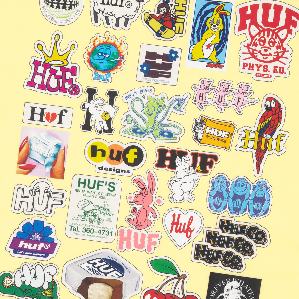 HUF (ハフ) Worldwide JP /T-SHIRTS（Tシャツ）/ STICKER PACK LS TEE商品 / WHITE