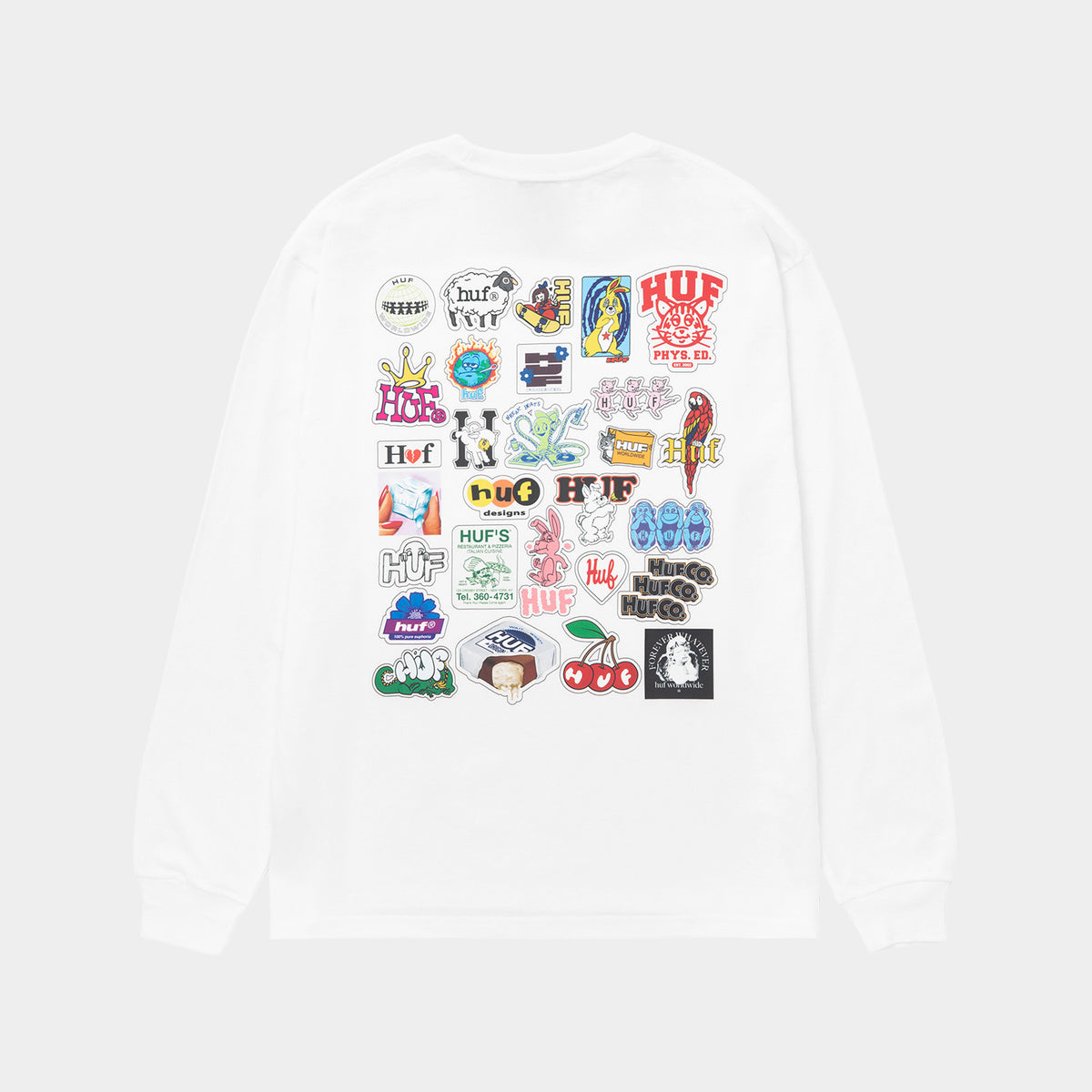 HUF (ハフ) Worldwide JP / T-SHIRTS（Tシャツ） / STICKER PACK LS TEE商品 / WHITE