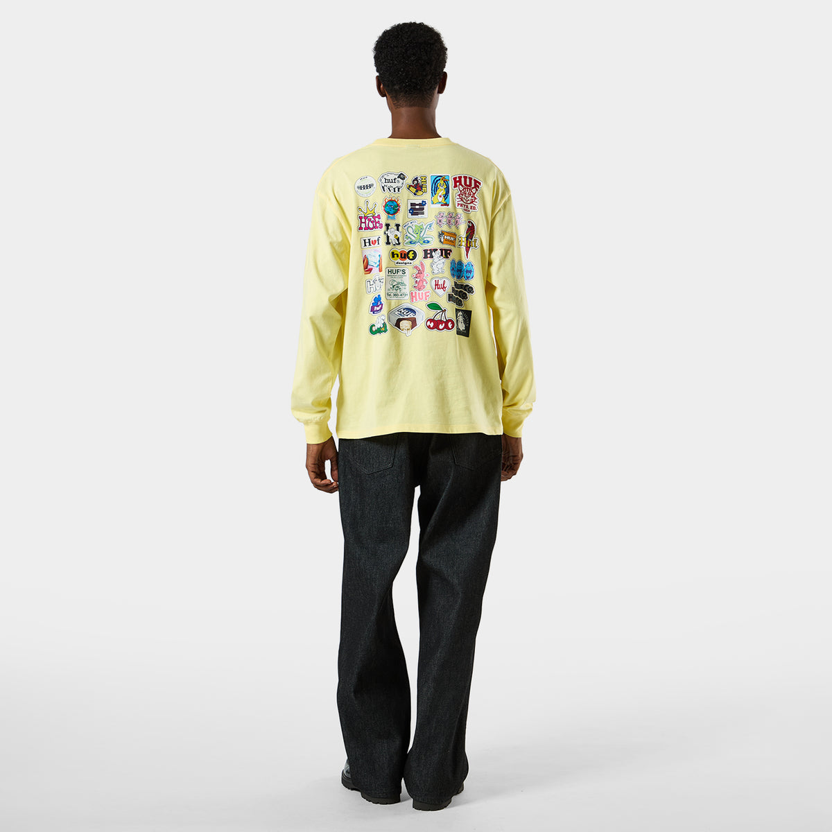 HUF (ハフ) Worldwide JP /T-SHIRTS（Tシャツ）/ STICKER PACK LS TEE商品 / WHITE