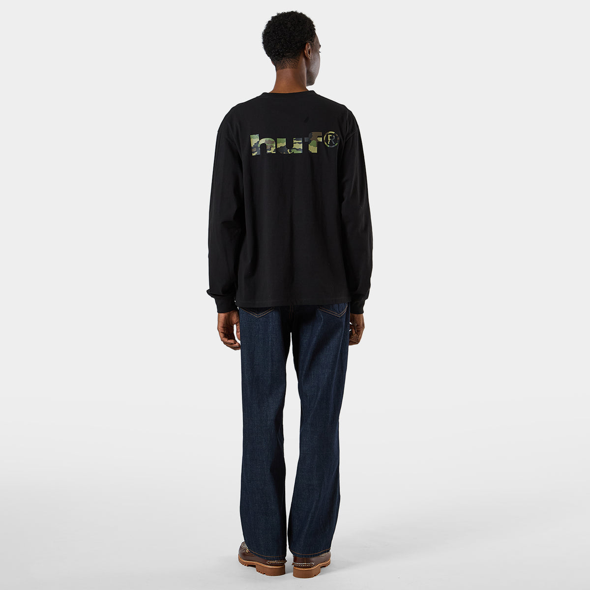 HUF (ハフ) Worldwide JP /T-SHIRTS（Tシャツ）/ huf eightynine CAMO LS TEE商品 / BLACK