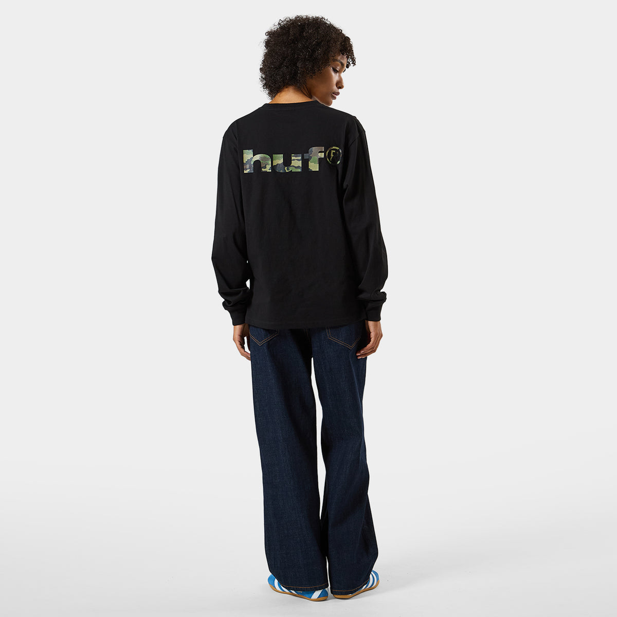 HUF (ハフ) Worldwide JP /T-SHIRTS（Tシャツ）/ huf eightynine CAMO LS TEE商品 / BLACK