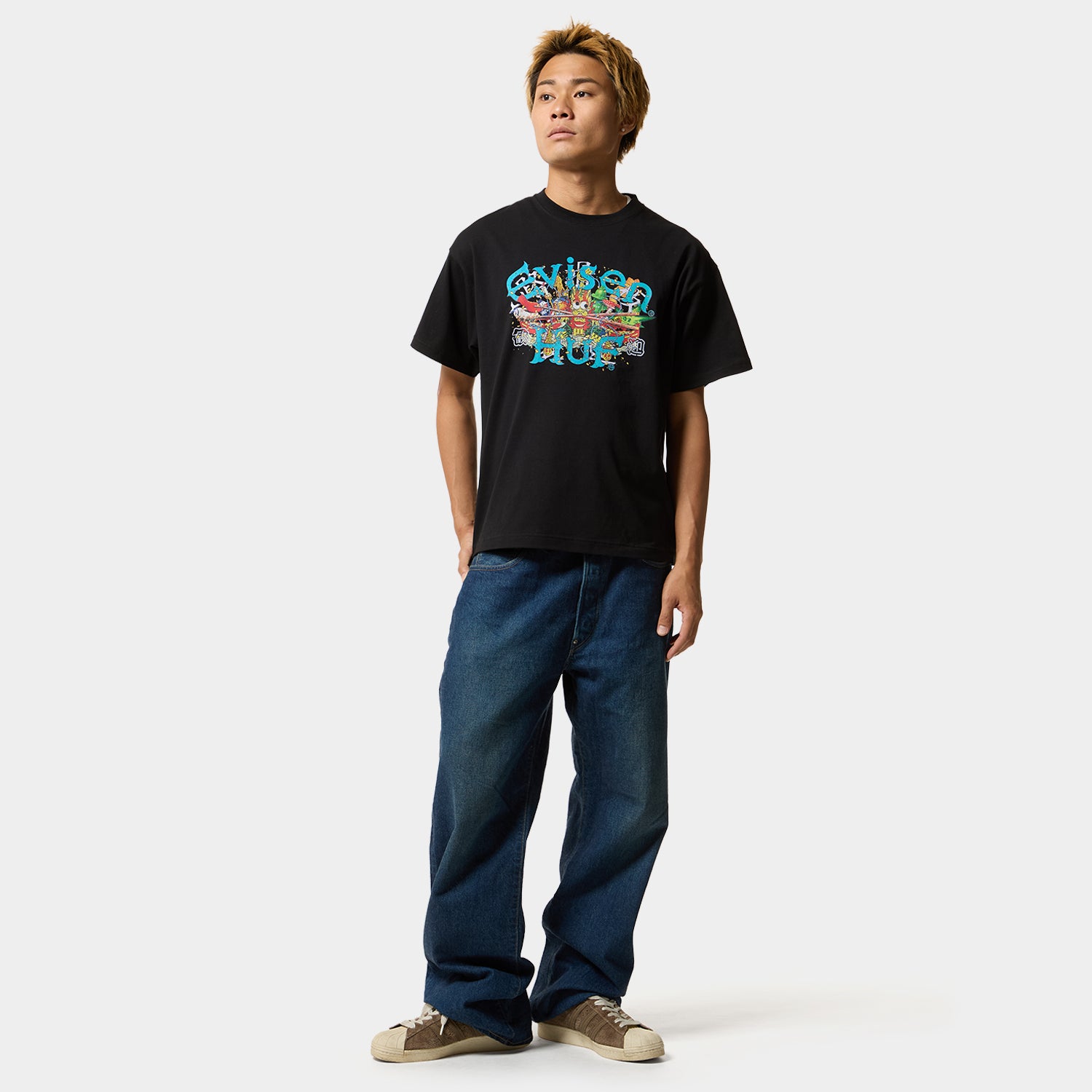 HUF (ハフ) Worldwide JP /T-SHIRTS（Tシャツ）/ HUF X EVISEN SKATEBOARDS DRAGON TEE商品 / BLACK