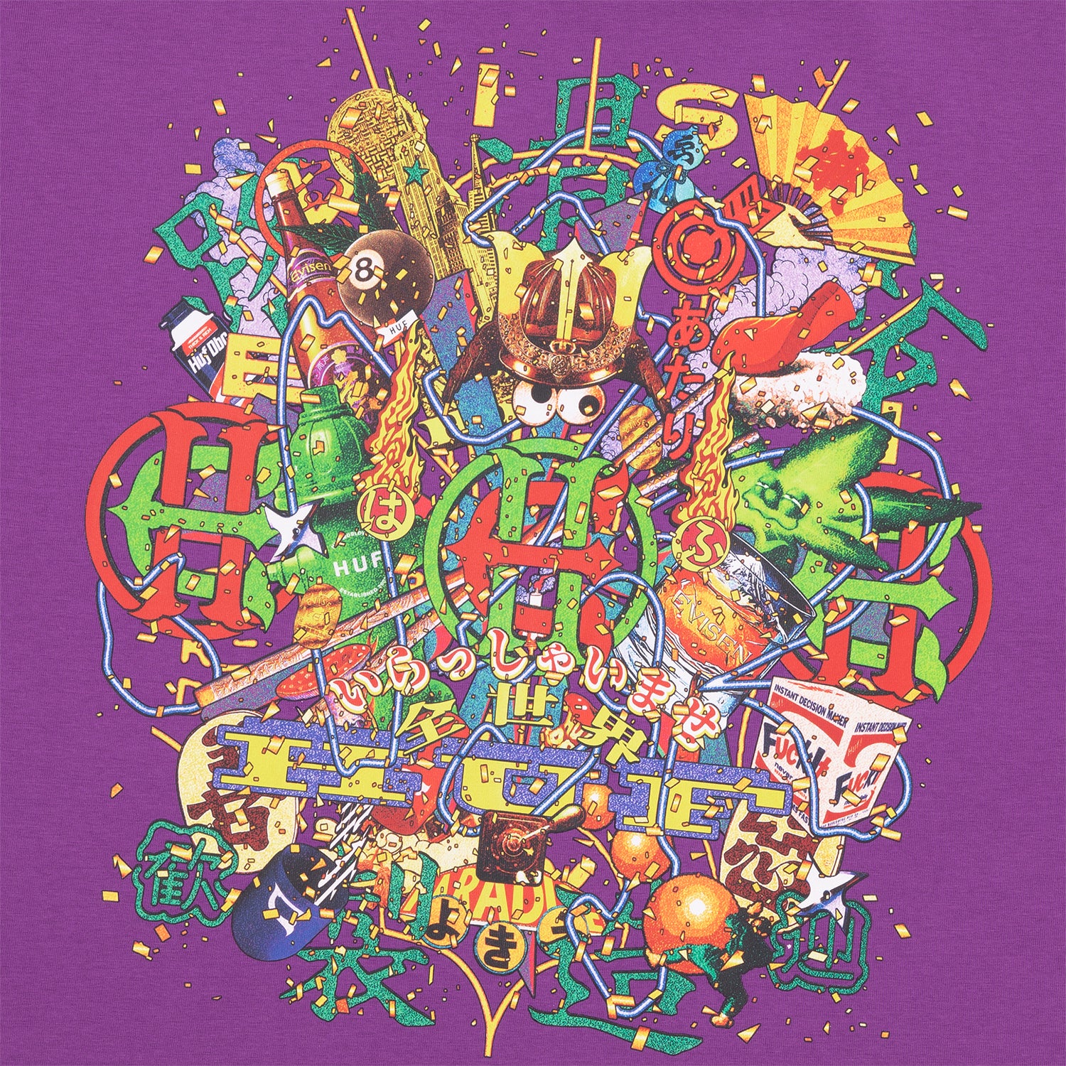 HUF (ハフ) Worldwide JP /T-SHIRTS（Tシャツ）/ HUF X EVISEN SKATEBOARDS HUF ALLSTAR TEE商品 / PURPLE