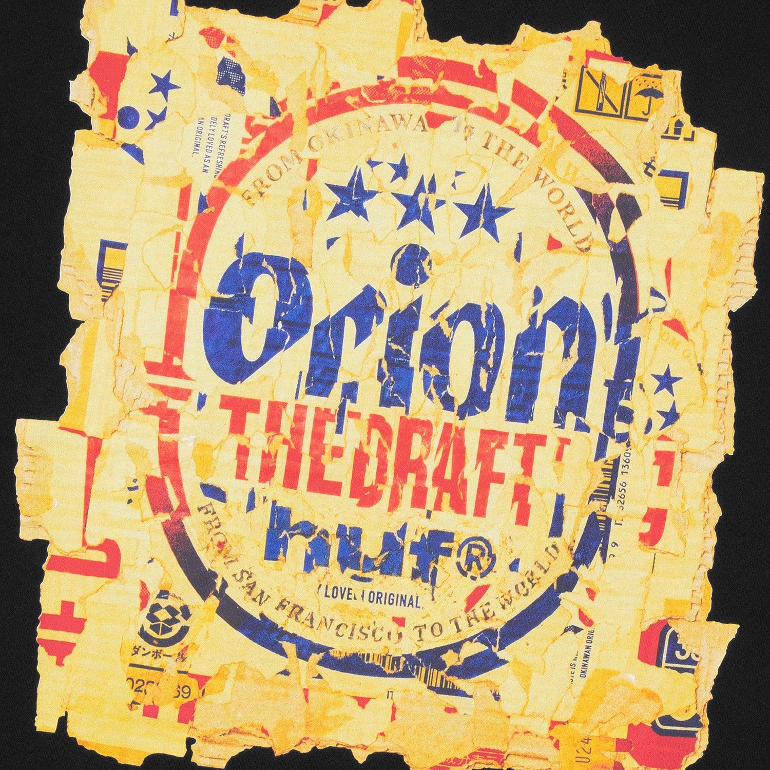 HUF (ハフ) Worldwide JP /T-SHIRTS（Tシャツ）/ HUF X ORION DRAFT TEE商品 / BLACK